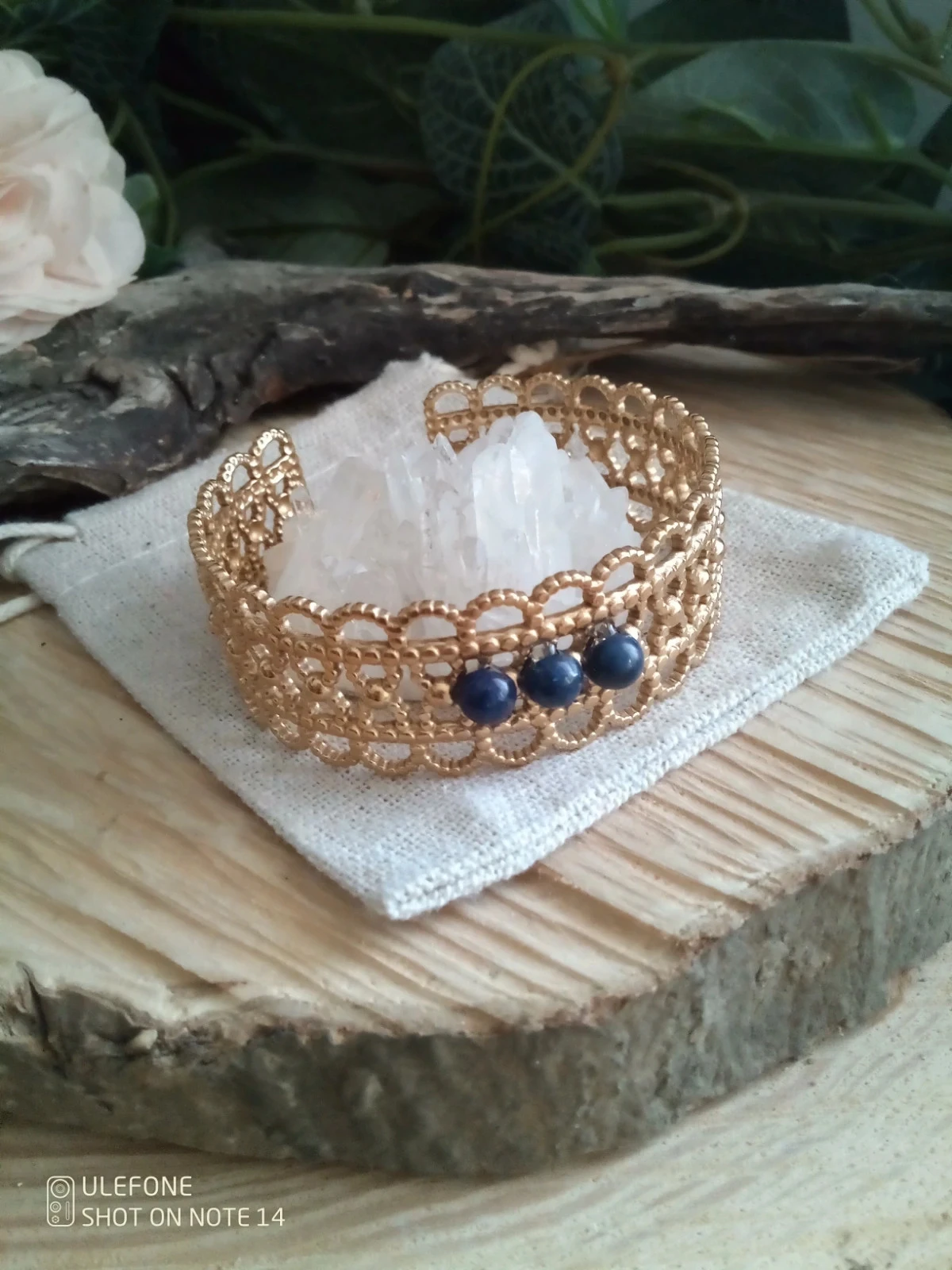 Pulseira de aço e pedras de lápis-lazúli – photo 2